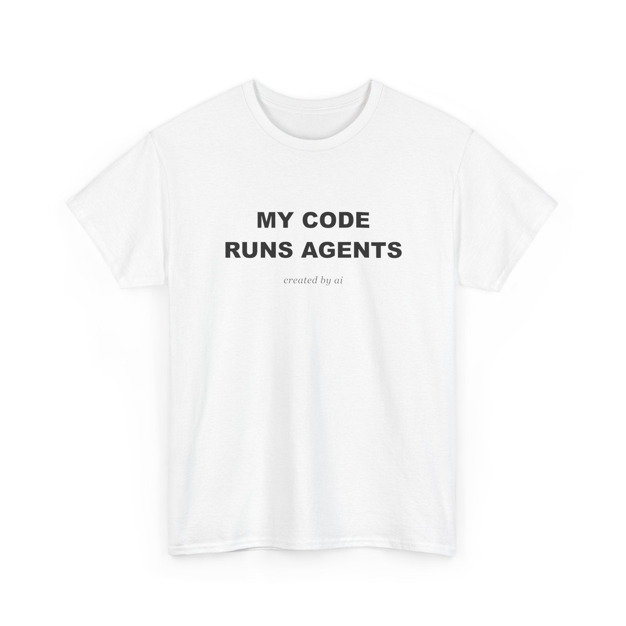My Code Runs Agents — White Tee