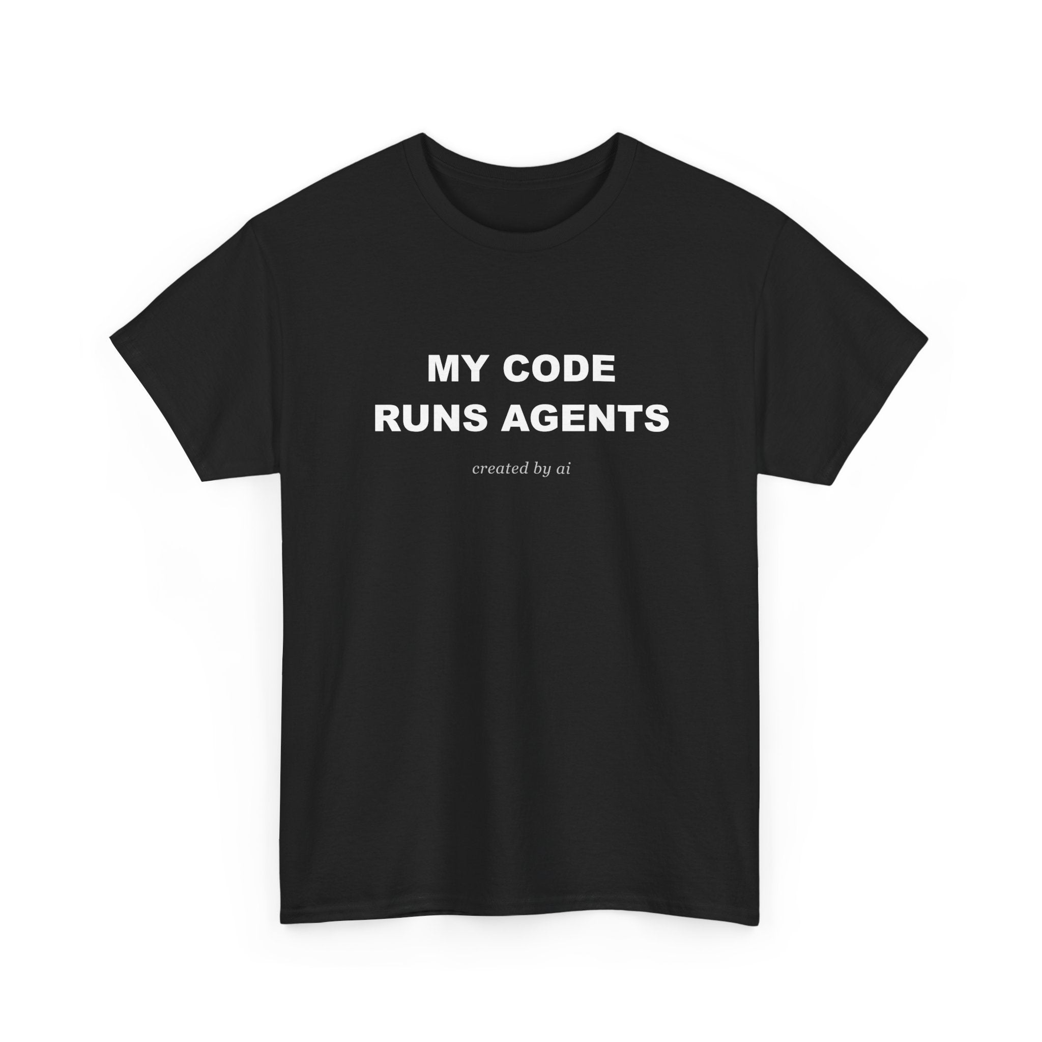 My Code Runs Agents — Black Tee